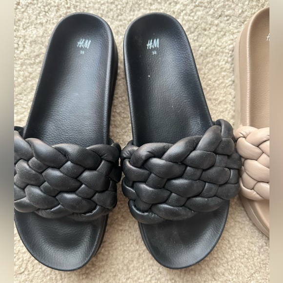 H&M Braided Slides Lot of 2 Pairs Size 38 - Picture 3 of 4